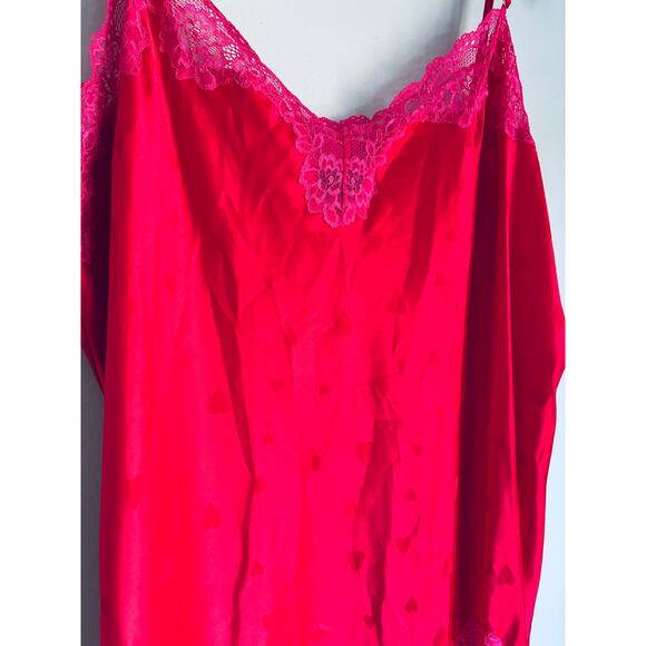 INC International Concepts Intimates Satin Slip Hearts Red and Pink XXL NWT - Picture 5 of 10
